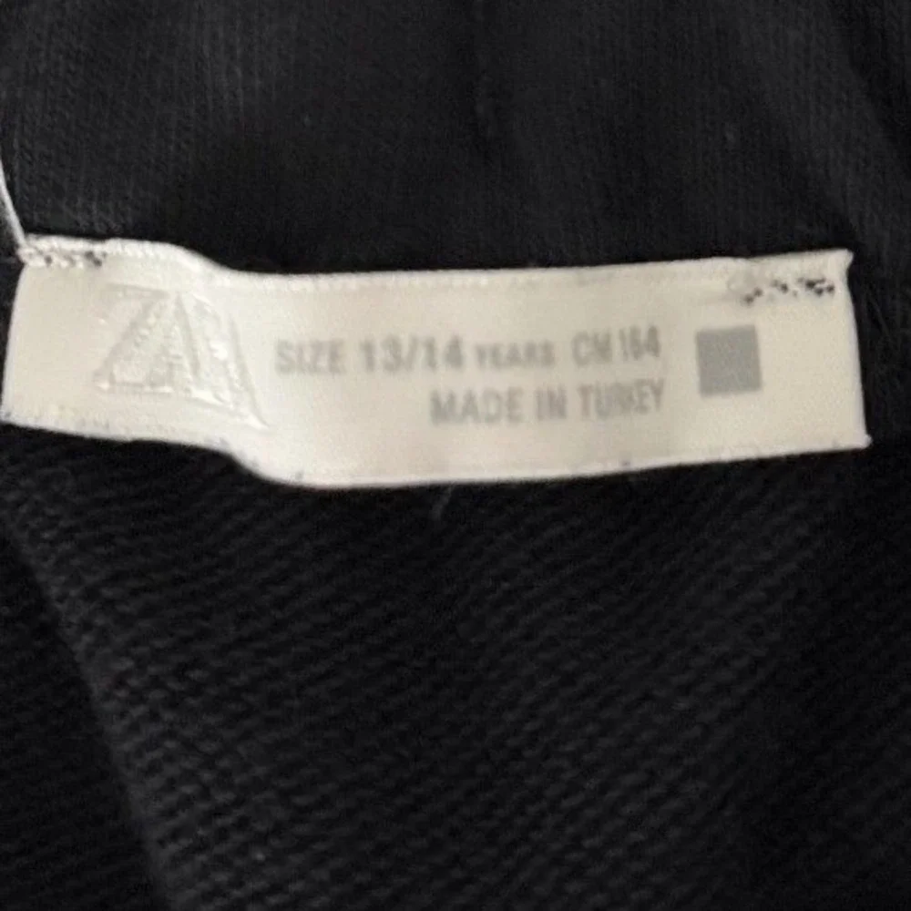 Zara Kids Black Sweat Shorts Elastic Waist Drawstring Size 13/14 Y or Women's XS